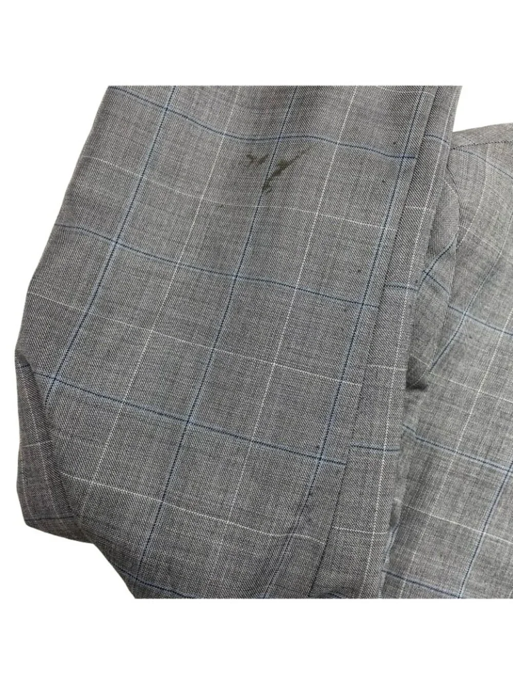 Jos A Bank Men's 100% Wool Tailored Fit 2-Button Blazer Gray/Blue Plaid • 43R